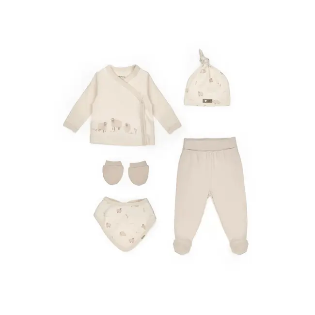 Set de 5 piese pentru nou nascut, Lamb, BabyCosy JEMBC-CSY8189