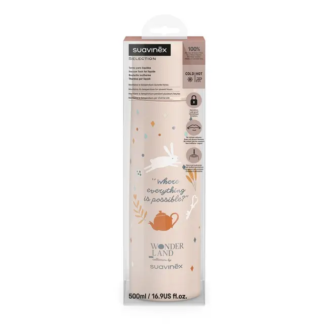 Termos pentru lichide Wonder, 500 ml, roz, Suavinex JEM8426420037433