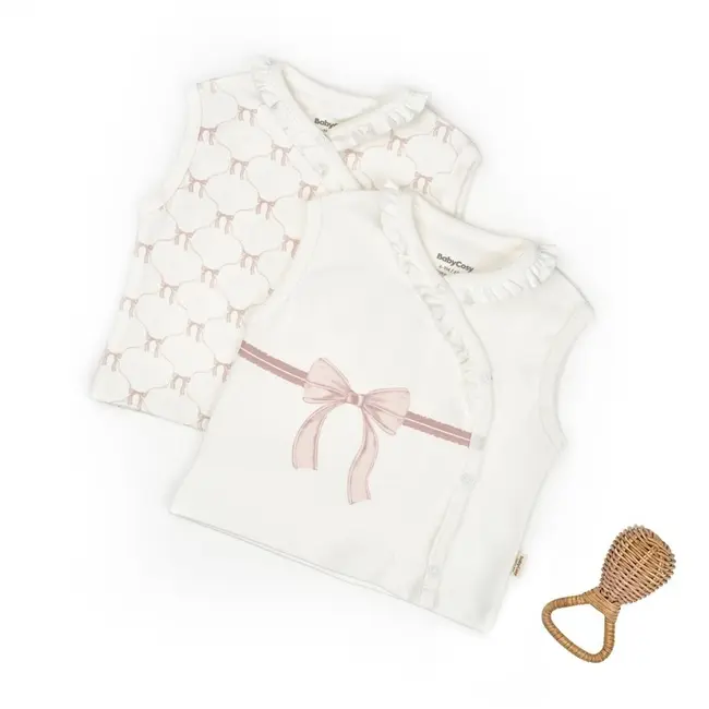 Set 2 vestute pentru bebelusi, powder, BabyCosy Organic Wear (Marime: 6-9 luni) JEMBC-CSY8160-6