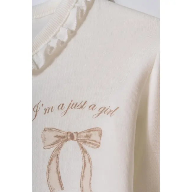 Set bluză și pantalon, Bow, BabyCosy, 100%bumbac organic, Stone (Marime: 6-9 luni) JEMBC-CSY8157-6