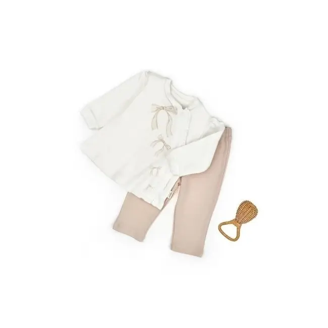 Set bluză și pantalonași, Bow, BabyCosy, 100%bumbac organic (Marime: 18-24 Luni) JEMBC-CSY8155-18