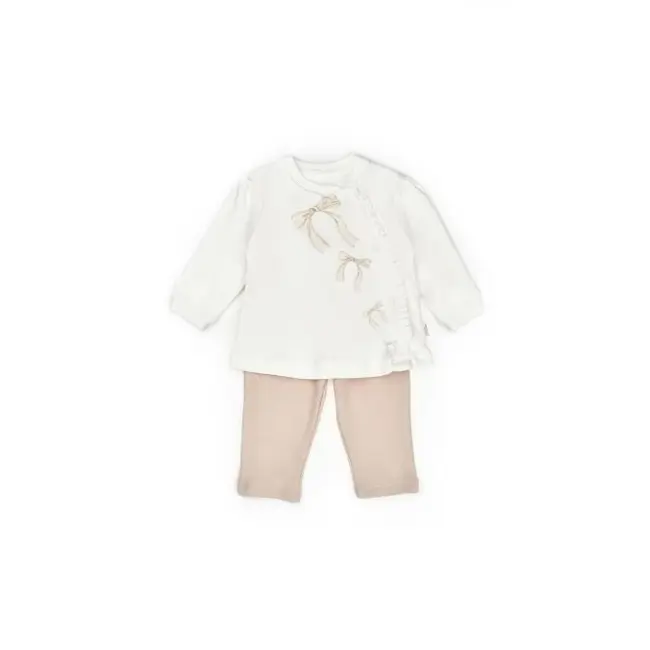 Set bluză și pantalonași, Bow, BabyCosy, 100%bumbac organic (Marime: 9-12 luni) JEMBC-CSY8155-9