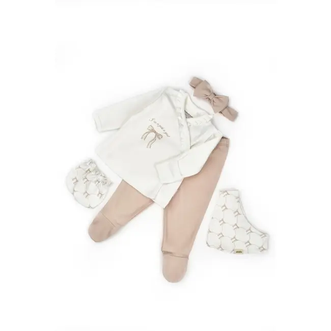 Set de 5 piese pentru nou nascut, Bow, stone, BabyCosy JEMBC-CYS8173