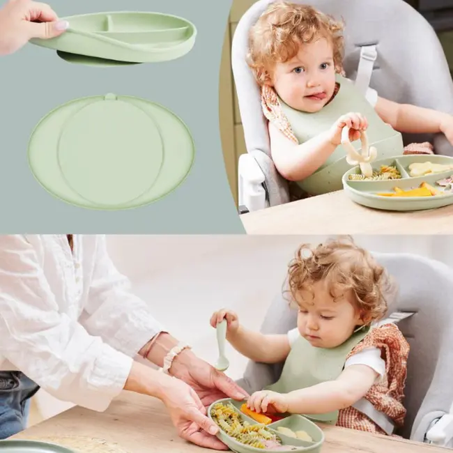 Babymoov - farfurie compartimentata din silicon cu 3 secțiuni &ndash; mix&rsquo;n&rsquo;match bbba005208