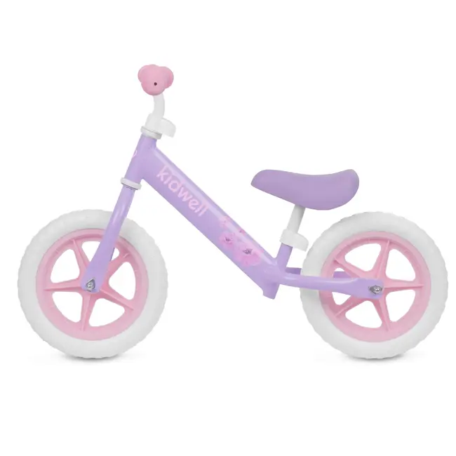 Bicicleta De Echilibru Fara Pedale Pentru Copii, Reglabila Si Roti Late Eva De 12  , Rebel Violet, Kidwell Pjbrobireb16a0