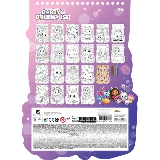 Carnetel de colorat cu creioane - gabby's dollhouse