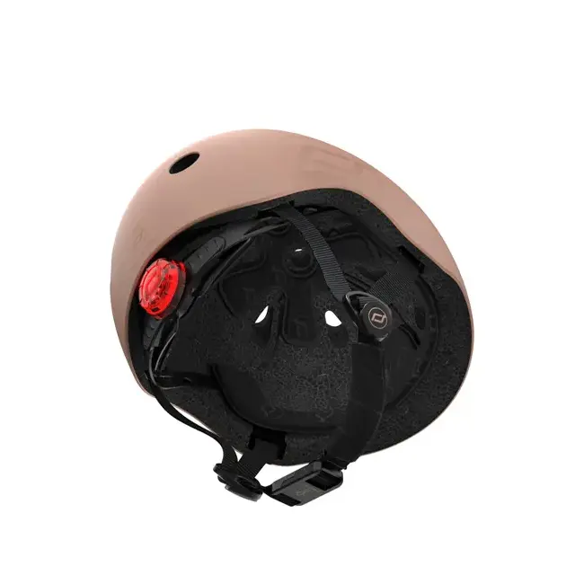 Casca De Protectie Pentru Copii Cu Finisaj Mat, Sistem De Reglare Magnetic, Include Lumina De Siguranta Led Si Captuseala Moale Din Fleece Pentru Protectie Suplimentara, S-m, 51-55 Cm, 3 Ani+,  Mocha Pjb00828