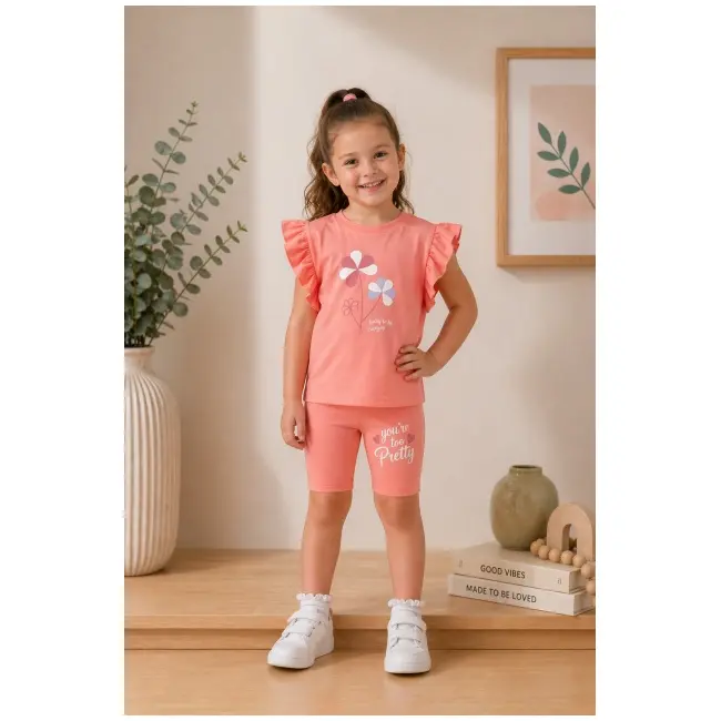 Compleu din doua piese cu colantei, corai, comix bs26y107-1