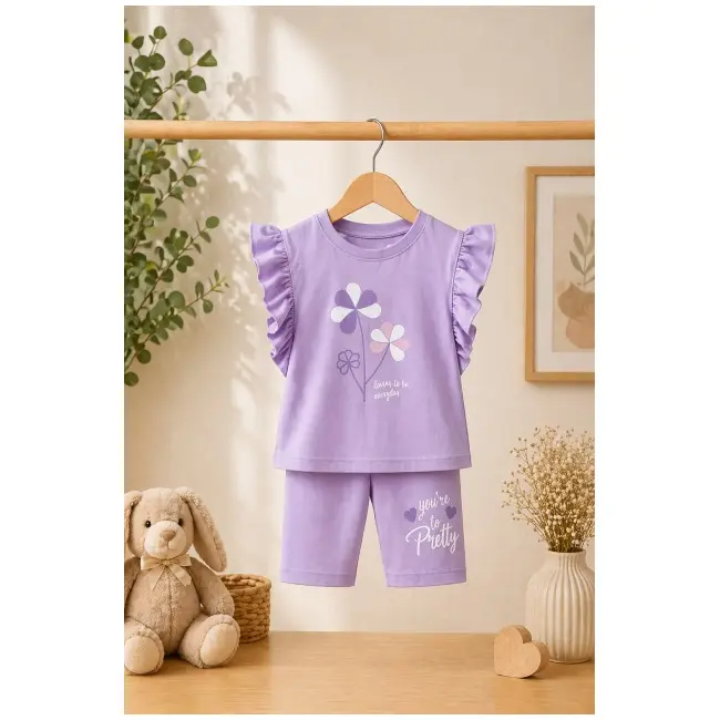 Compleu lila din doua piese cu colantei, comix bm26y107-1