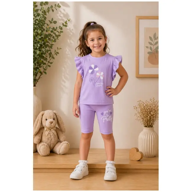 Compleu lila din doua piese cu colantei, comix bm26y107-1