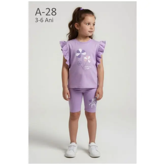 Compleu lila din doua piese cu colantei, comix bm26y107-1