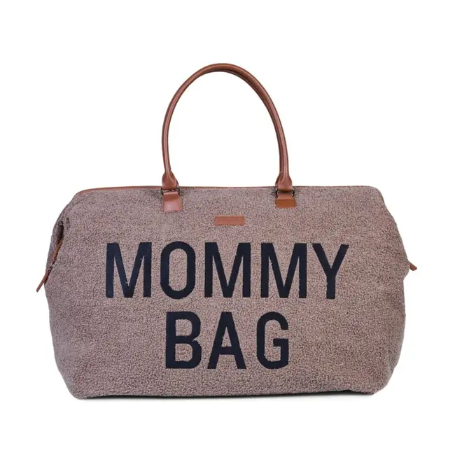 Geanta de bebe Childhome Mommy Bag Signature Teddy Soft Brown