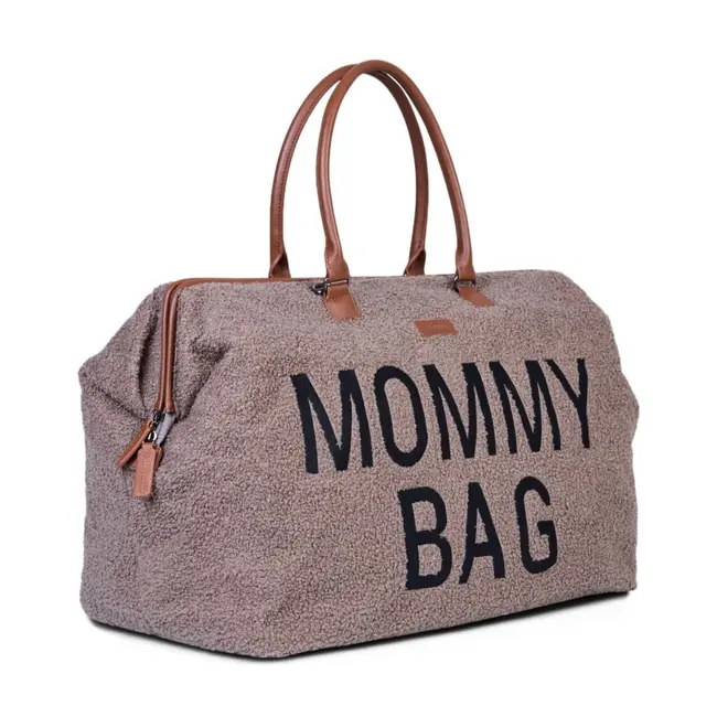 Geanta de bebe Childhome Mommy Bag Signature Teddy Soft Brown