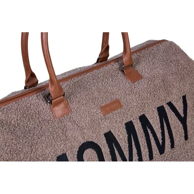 Geanta de bebe Childhome Mommy Bag Signature Teddy Soft Brown