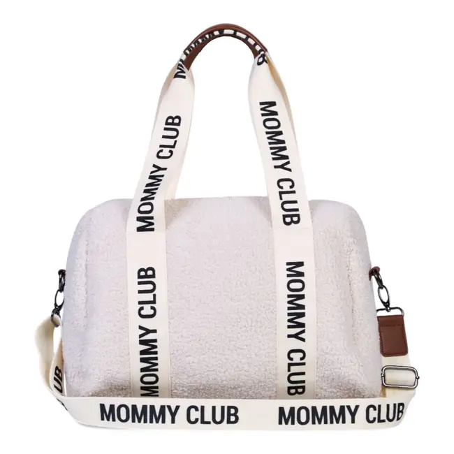 Geanta de bebe Childhome Mommy Club Signature Teddy Offwhite