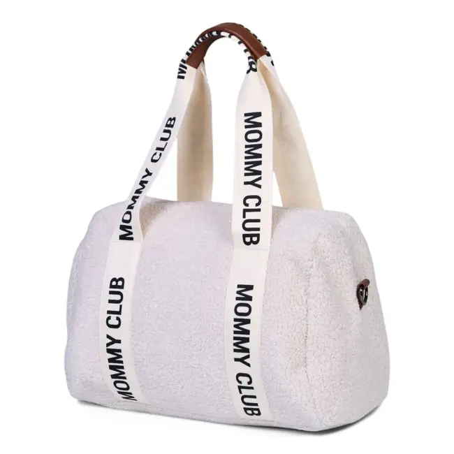 Geanta de bebe Childhome Mommy Club Signature Teddy Offwhite