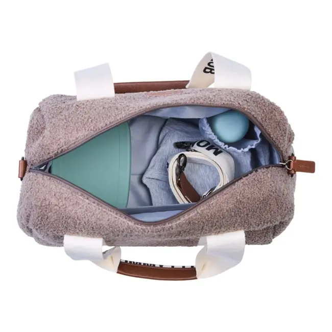 Geanta de bebe Childhome Mommy Club Signature Teddy Soft Brown