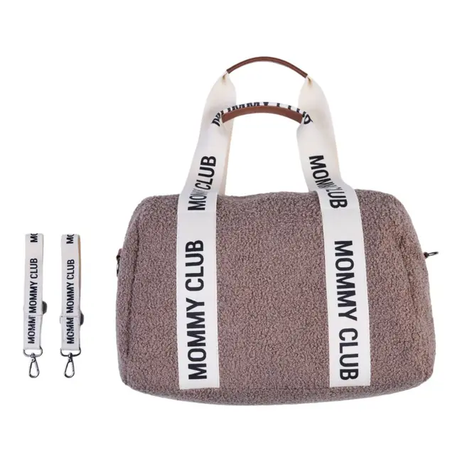 Geanta de bebe Childhome Mommy Club Signature Teddy Soft Brown