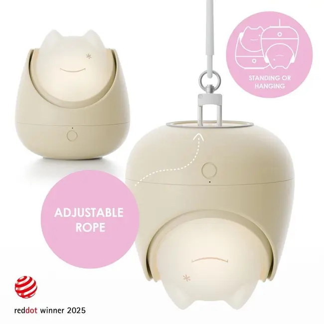 Lampa de veghe Nosiboo Zigg antrenor de somn pentru copii cu lumina rosie si temporizator Beige