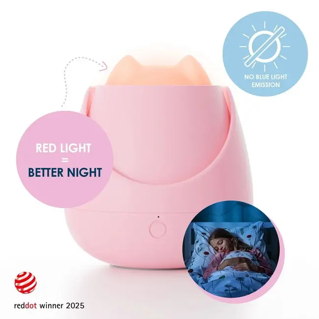 Lampa de veghe Nosiboo Zigg antrenor de somn pentru copii cu lumina rosie si temporizator Pink
