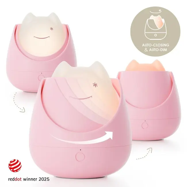 Lampa de veghe Nosiboo Zigg antrenor de somn pentru copii cu lumina rosie si temporizator Pink