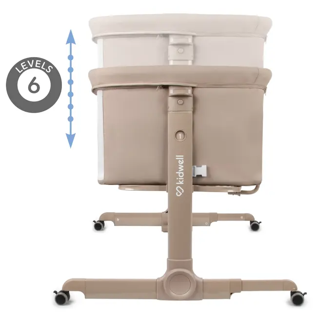 Patut Cu Leganare Cullami, Co-sleeper 2 In 1, Cu Laterala Culisanta, Cu Setare Unghiulara, Cu Roti, Reglabil In 6 Pozitii Pe Inaltime, Beige Pjblodonal02a0
