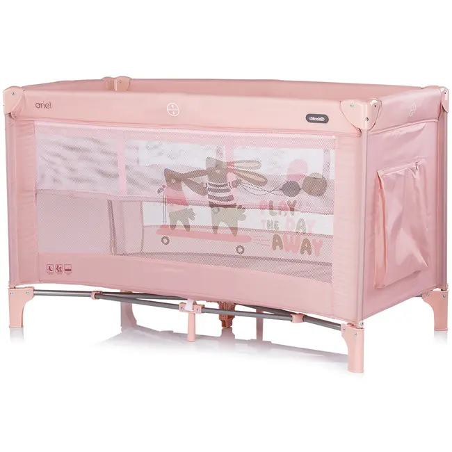 Patut pliabil Chipolino Ariel powder pink HUBKOSIAR264PP