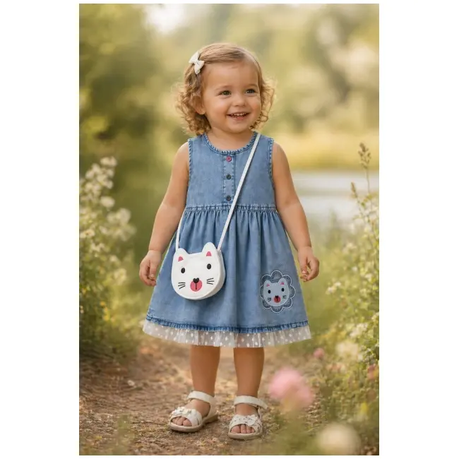 Rochita denim cu gentuta oryeda b2814-1