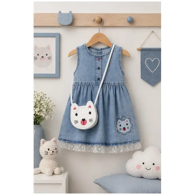 Rochita denim cu gentuta oryeda b2814-1