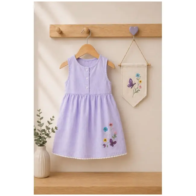 Rochita lila oryeda cu broderie delicata bm2808-1