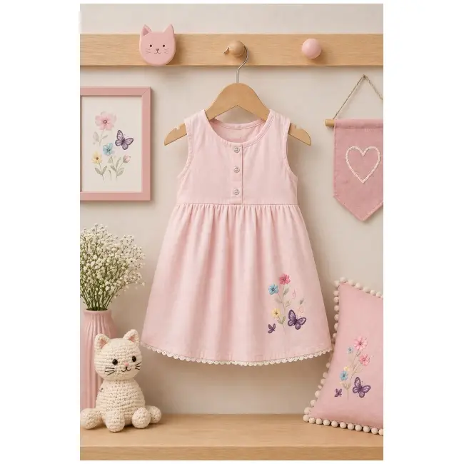 Rochita roz oryeda cu broderie delicata bya2808-1