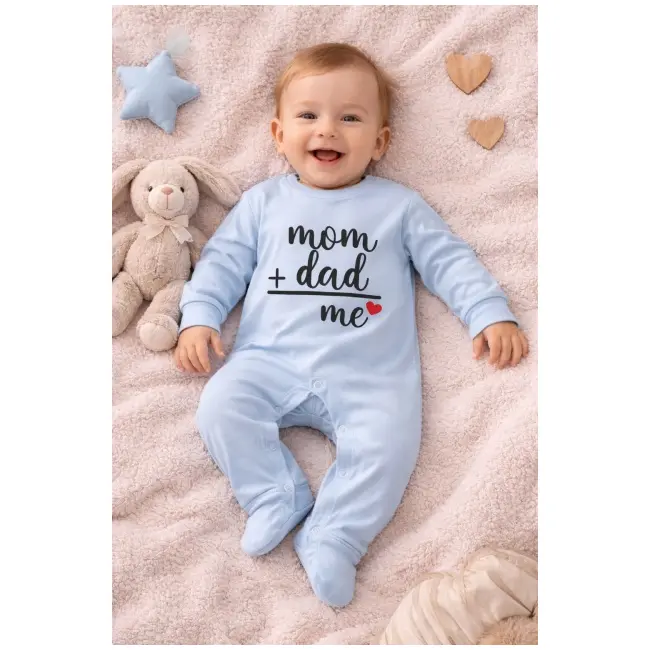 Salopeta bleu cu botosei pentru bebelusi, mom&dad bp4-6