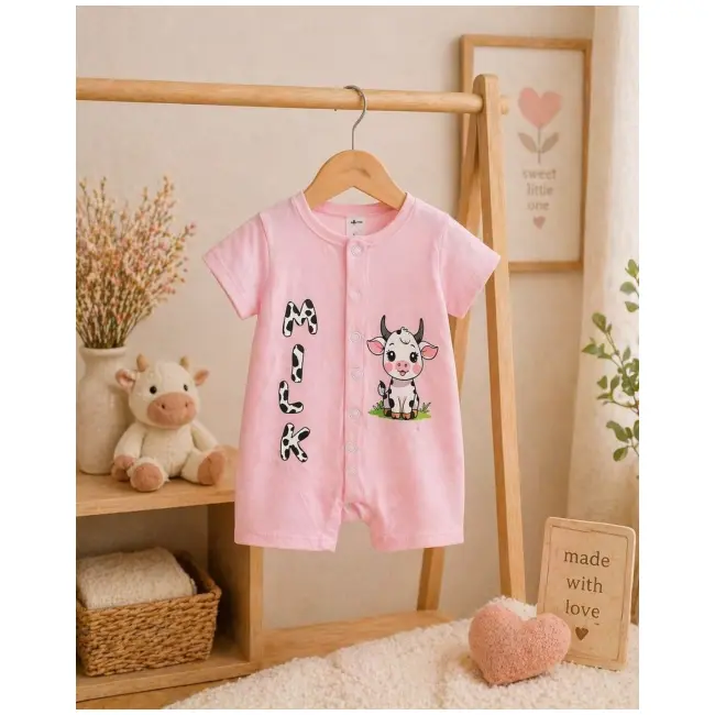 Salopeta de vara pentru bebelusi, roz, milky bp2