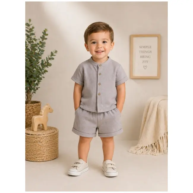 Set pentru baieti minaminokids, gri deschis bagri26209-1