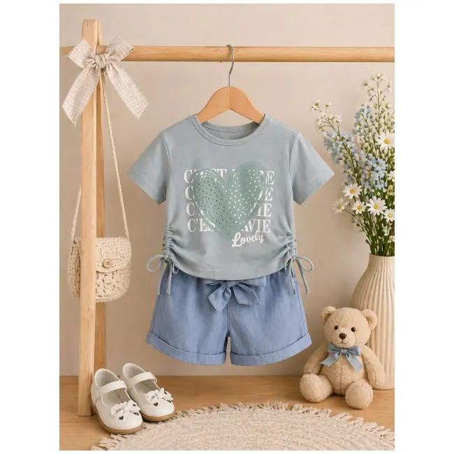 Set pentru fetite minaminokids cu pantaloni scurti by26203-1