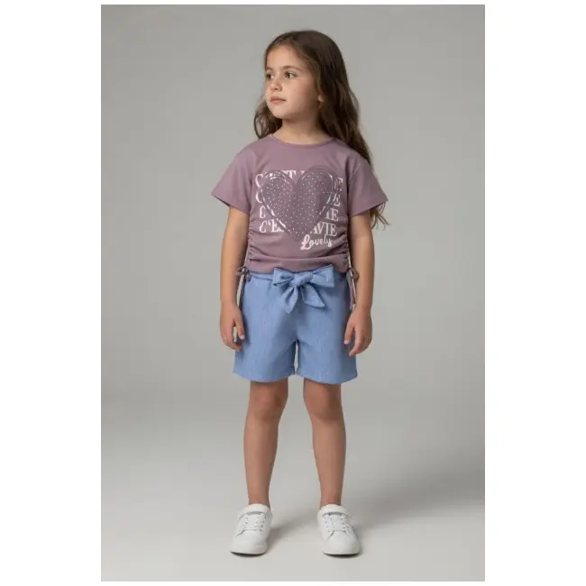 Set pentru fetite minaminokids cu pantaloni scurti denim bm26203-1