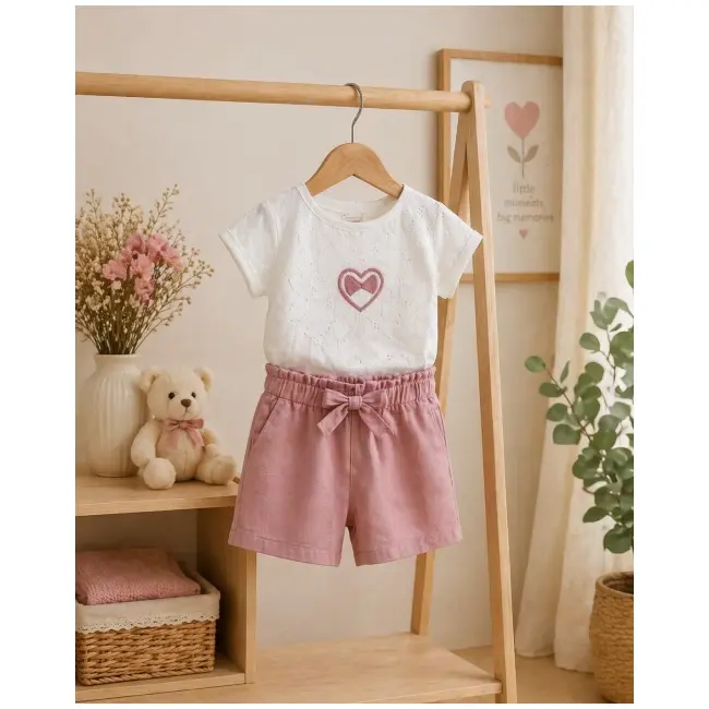 Set pentru fetite pampalkids cu pantaloni scurti bm6396-1