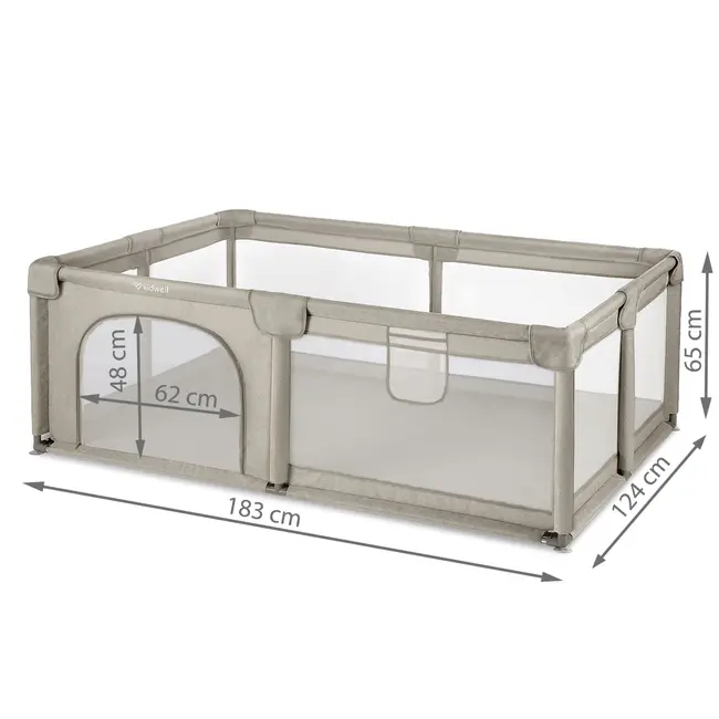 Tarc Pliabil Copii Kidwell Fanko 120x180 Cm Beige, Pentru Joaca Extinsa, Mai Mult Loc, 0,  6 Ani Pjbkomofan02a2