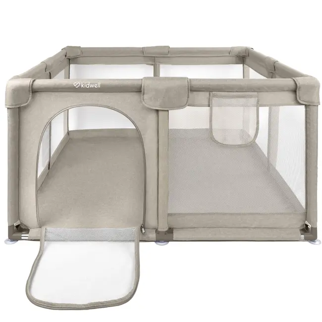 Tarc Pliabil Copii Kidwell Fanko 130x130 Cm Beige, Pentru Apartament, Spatiu Optimizat, Sigur, 0,  6 Ani Pjbkomofan02a1