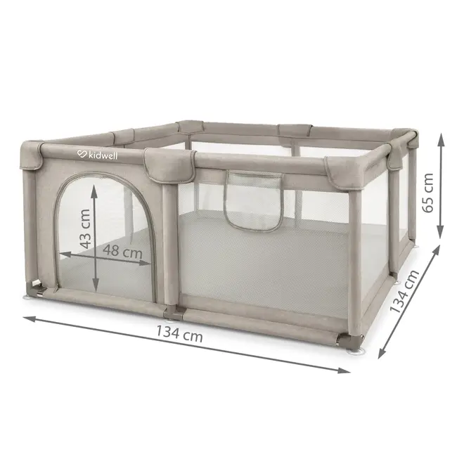 Tarc Pliabil Copii Kidwell Fanko 130x130 Cm Beige, Pentru Apartament, Spatiu Optimizat, Sigur, 0,  6 Ani Pjbkomofan02a1