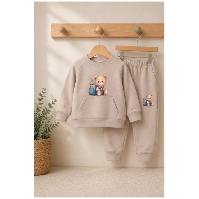 Trening pentru bebelusi din bumbac, bej, teddy bnb01-2