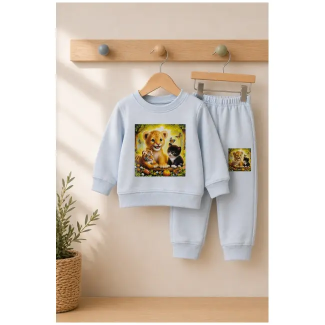 Trening pentru bebelusi din bumbac, gri, cute pets bnb01-1