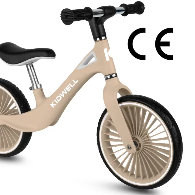 Bicicleta De Echilibru Fara Pedale Pentru Copii, Kidwell Nix Beige, 3.05 Kg, Roti Pu 29 Cm, Reglabila, 80,  120 Cm, Max. 30 Kg Pjbrobinix09a0