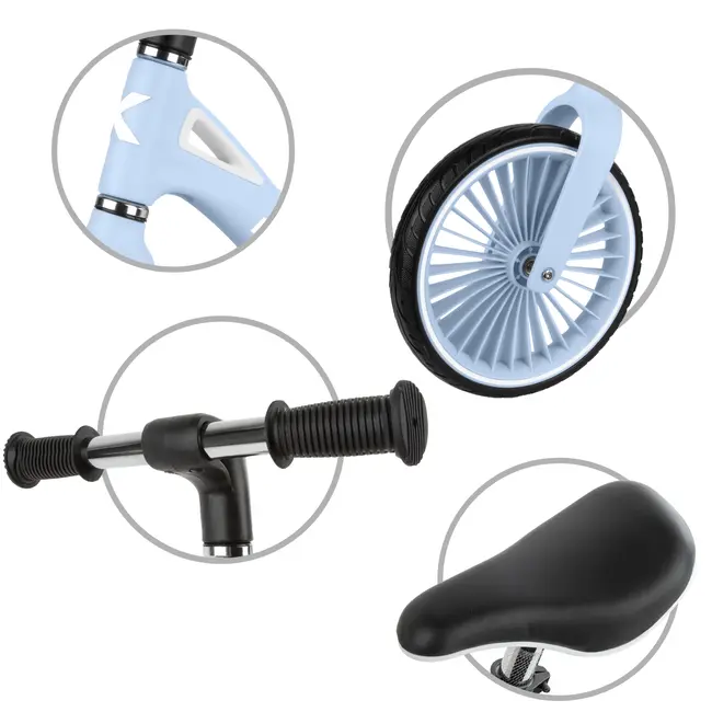 Bicicleta De Echilibru Fara Pedale Pentru Copii, Kidwell Nix Blue Aura, 3.05 Kg, Roti Pu 29 Cm, Reglabila, 80,  120 Cm, Max. 30 Kg Pjbrobinix06a0