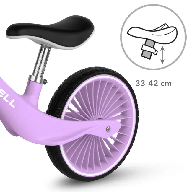 Bicicleta De Echilibru Fara Pedale Pentru Copii, Kidwell Nix Lavender, 3.05 Kg, Roti Pu 29 Cm, Reglabila, 80,  120 Cm, Max. 30 Kg Pjbrobinix05a0