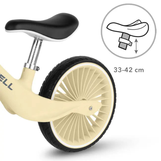 Bicicleta De Echilibru Fara Pedale Pentru Copii, Kidwell Nix Yellow, 3.05 Kg, Roti Pu 29 Cm, Reglabila, 80,  120 Cm, Max. 30 Kg Pjbrobinix08a0