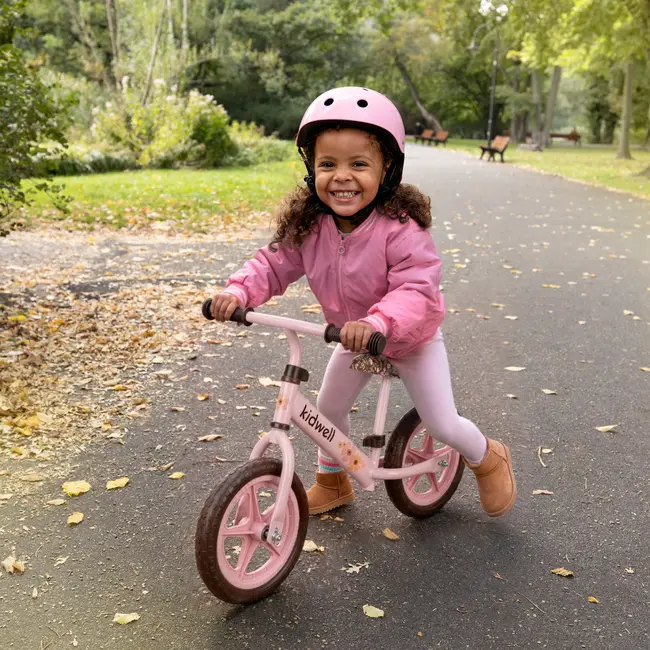 Bicicleta De Echilibru Fara Pedale Pentru Copii, Kidwell Rebel Flower, 2.64 Kg, Roti Eva 28 Cm, Reglabila, 80,  120 Cm, Max. 30 Kg Pjbrobireb21a0