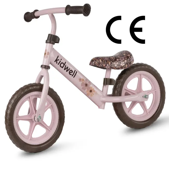 Bicicleta De Echilibru Fara Pedale Pentru Copii, Kidwell Rebel Flower, 2.64 Kg, Roti Eva 28 Cm, Reglabila, 80,  120 Cm, Max. 30 Kg Pjbrobireb21a0