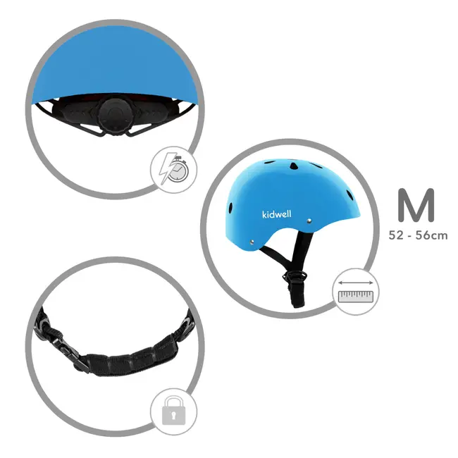 Casca De Protectie Pentru Copii, Sistem De Reglare, Usoara 260 G, M, 52-56 Cm, 3 Ani+, Orix Blue, Kidwell Pjbkaskori11a2