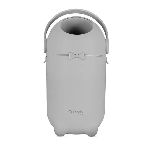 Cos pentru scutece, Lionelo, Capacitate 10 l, Sistem etans impotriva mirosurilor, Compatibil cu saci universali, Operare cu o mana, Gri BYNLOC-PUREBIN_GREY